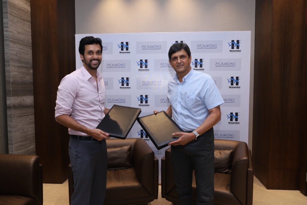 Padmashri Prakash Padukone with Mr. Harsh Hiranandani at the Hiranandani Group properties Thane West.