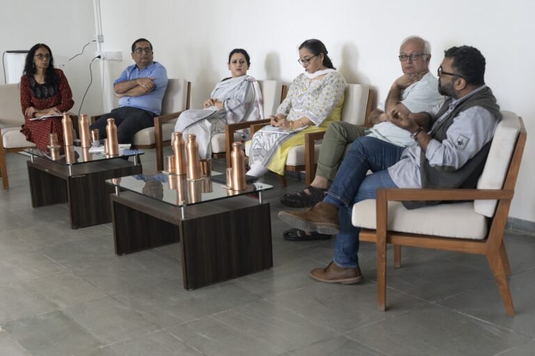 Panelists Anant Centre for Sustainability launched the report on shelter solutions for migrant construction workers at Anant National University