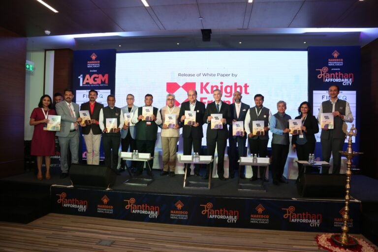 NAREDCO Knight Frank report titled Brick by Brick Reimagining Affordable Mumbai was launched at the NAREDCO Neral Karjats Manthan Affordable City event at BKC