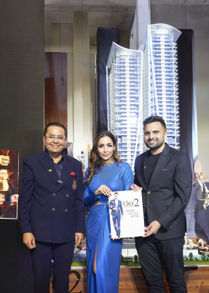 Pic 1 L R Rizwan Sajan Founder and Chairman Danube Group Malaika Arora and Adel Sajan