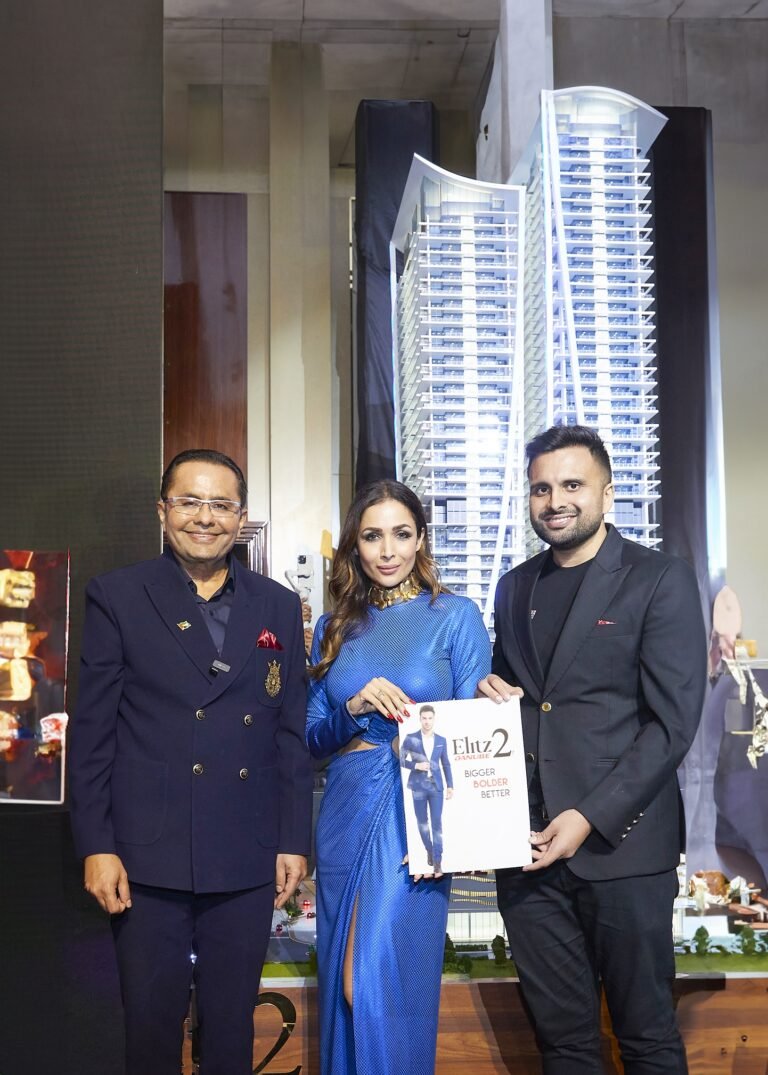 Pic 1 L R Rizwan Sajan Founder and Chairman Danube Group Malaika Arora and Adel Sajan