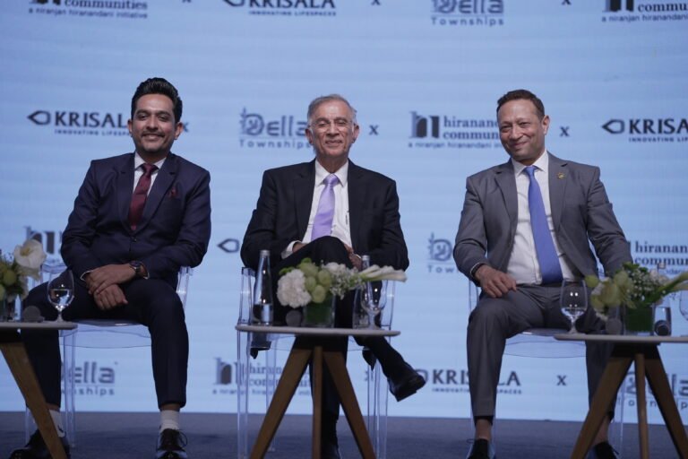 From R to L Jimmy Mistry Founder Chairman of Della Adventures and Resorts Dr.Niranjan Hiranandani Chairman Hiranandani Communities Sagar Agarwal CMD Krisala Developers