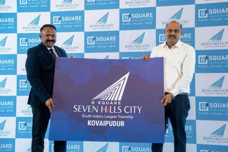 Mr Bala Ramajeyam Founder and Managing Director of G Square Group Mr. Siva Kumar P Global Business Head during the announcement of G Square Seven Hills city