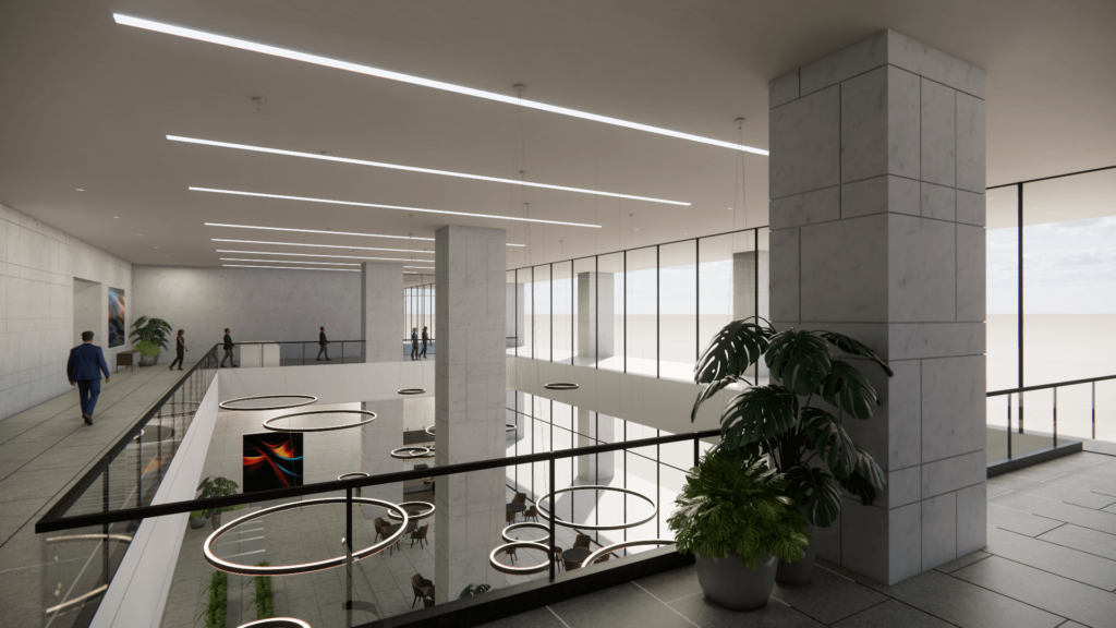 LEVEL 1 LOBBY VIEW LOOKING DOWN