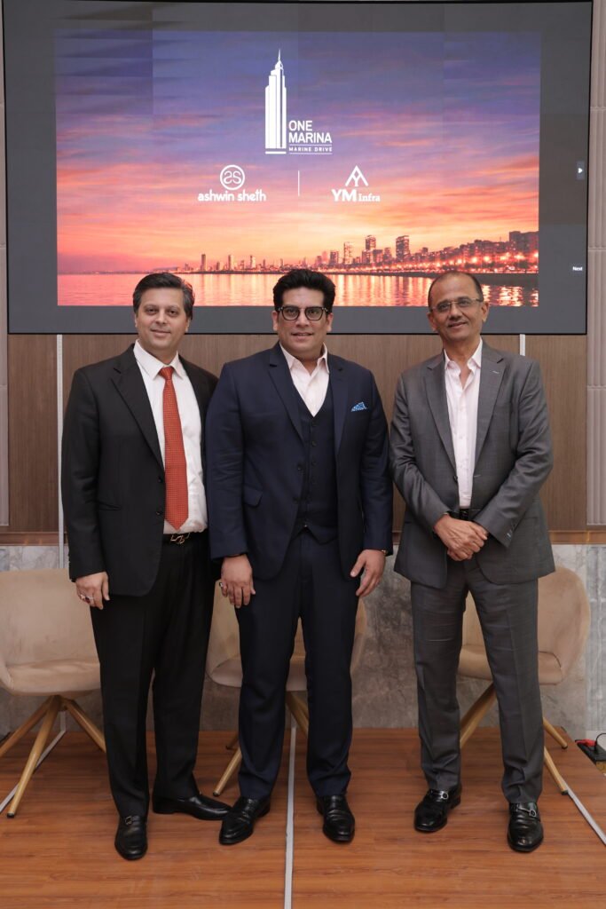 L to R Mr. Aatif Mohamed Yakub Managing Director YM Infra Group Mr. Suhail Mohamed Yakub Chairman YM Infra Group Mr. Ashwin N Sheth Chairman and Managing Director of Ashwin Sheth GroupJPG