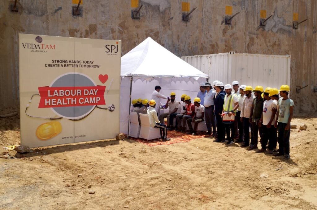 SPJ Group Hosts May Day Health Check-Up Camp for Construction Workers in Gurugram
