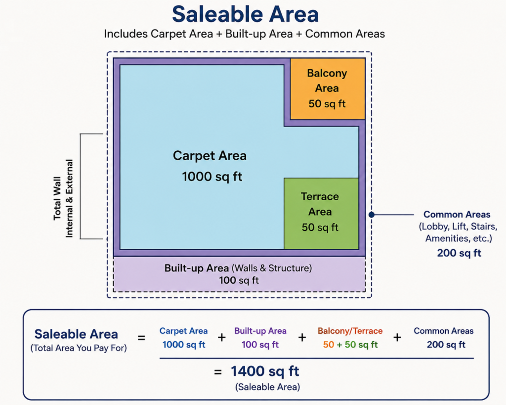 Carpet Area vs Saleable Area in Real Estate: Complete Guide for Homebuyers