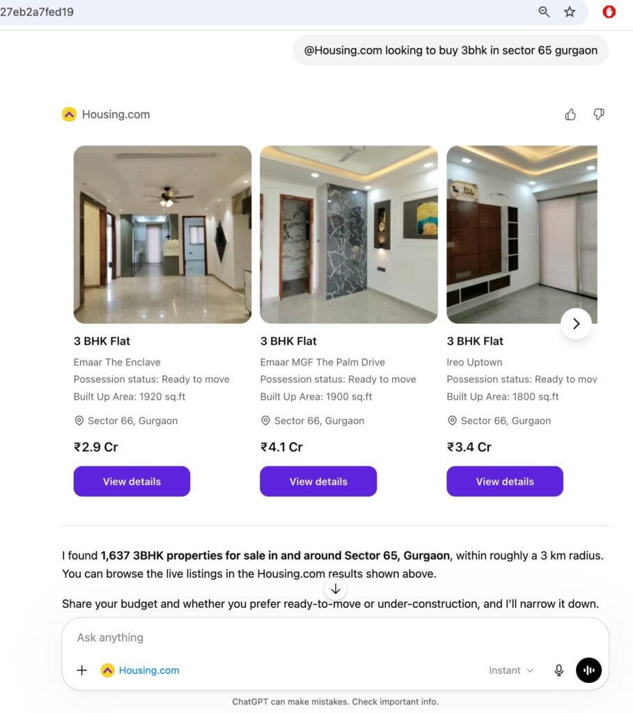 Housing.com Launches Property Search on ChatGPT, Moving Toward AI-Driven Home Discovery 1 Housing.com launches new feature on Chatgpt