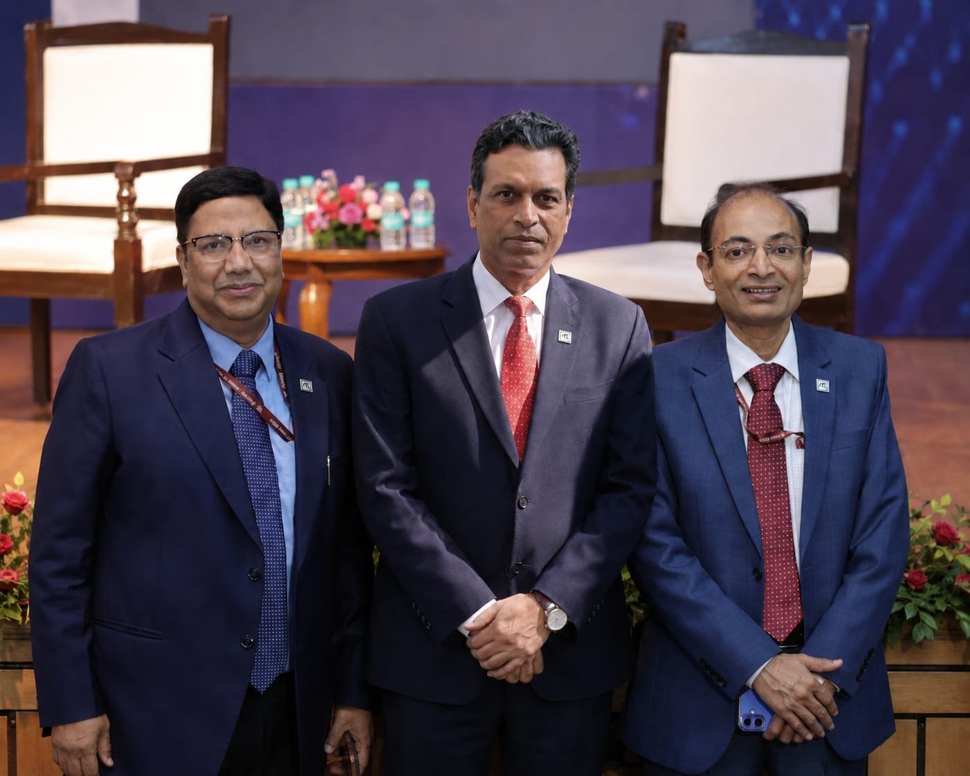 From left Prabhat Kumar IRS Chairman Rajeev Singh General Secretary and Dr Amitabh Ranjan Vice Chairman all of PanIIT Alumni India