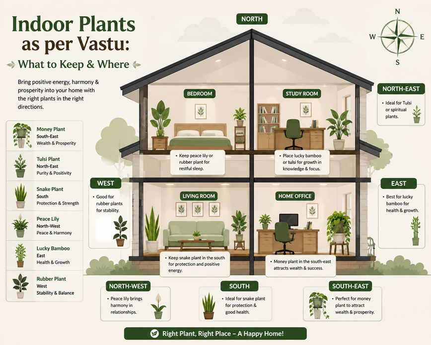 Indoor Plants as per Vastu: What to Keep & Where