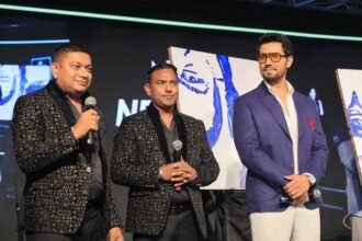 L to R Mr Ashok Nehlia Mr Om Prakash Nehlia Randeep Hooda