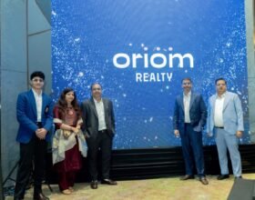 Mr Deepak Agrawal Mr Rajesh Agrawal and Mr Anil Kedia of Oriom Group at the launch of Oriom Realty 3