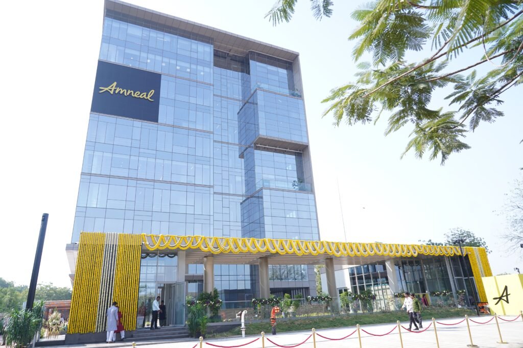 Amneal Pharmaceuticals Opens New Office in Ahmedabad 1 Located on Cliantha Road Ahmedabad Amneals new office spans approximately 3.35 lakh square feet and will accommodate approximately 1200 employees
